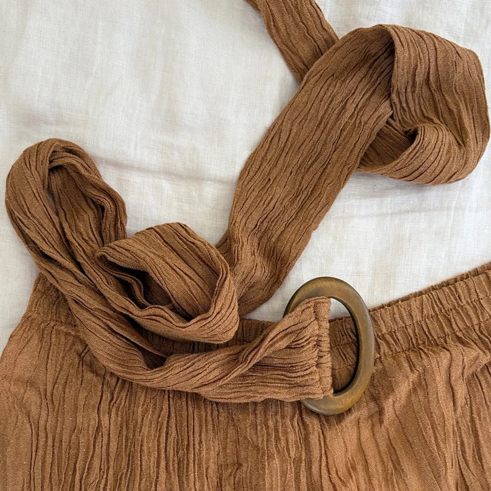 Boot-Flare Wide Leg Pants in Rust Brown - Picture 7 of 11